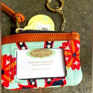 Gift worthy NWT Spartina Sm Wallet purse. Zip w decorative fastener insert ID
